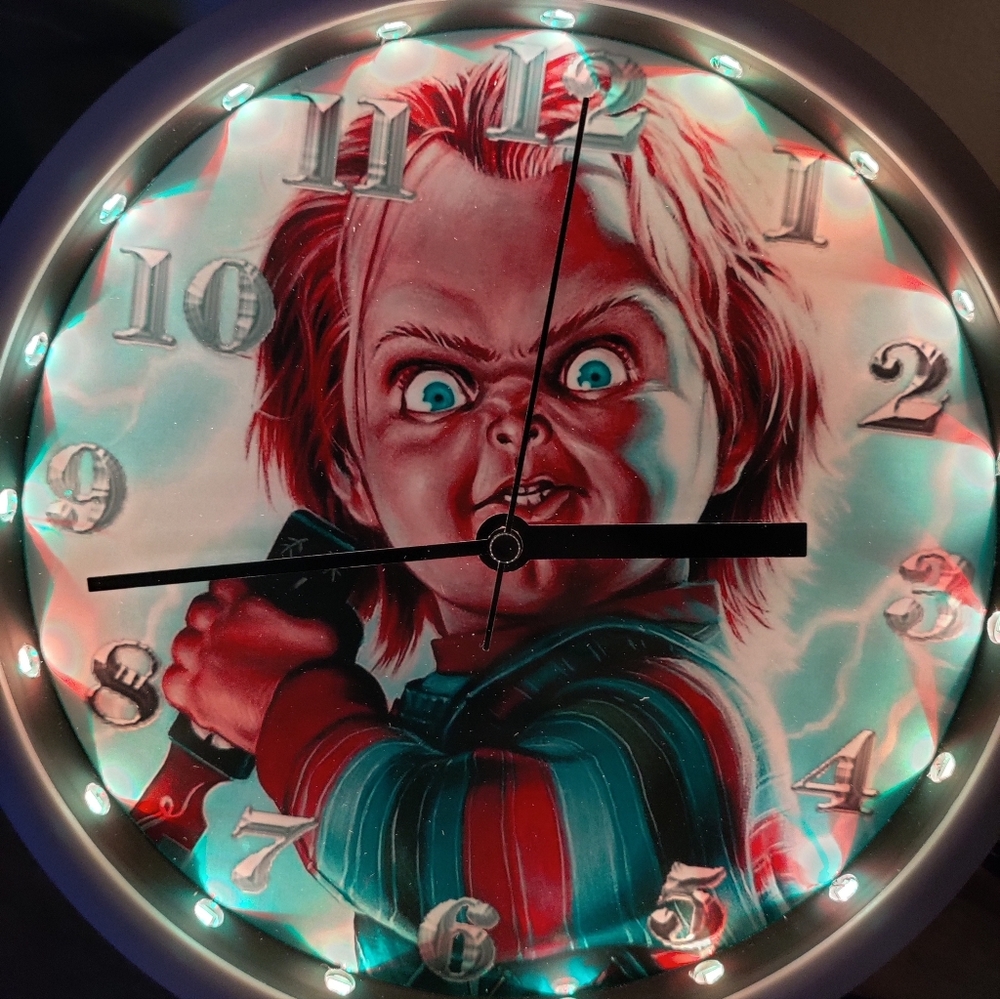 Crazy Chucky led lights clock